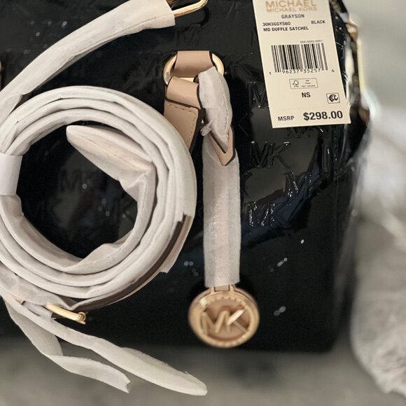 Michael Kors Grayson MD Duffle Satchel Black- New - Picture 5 of 12